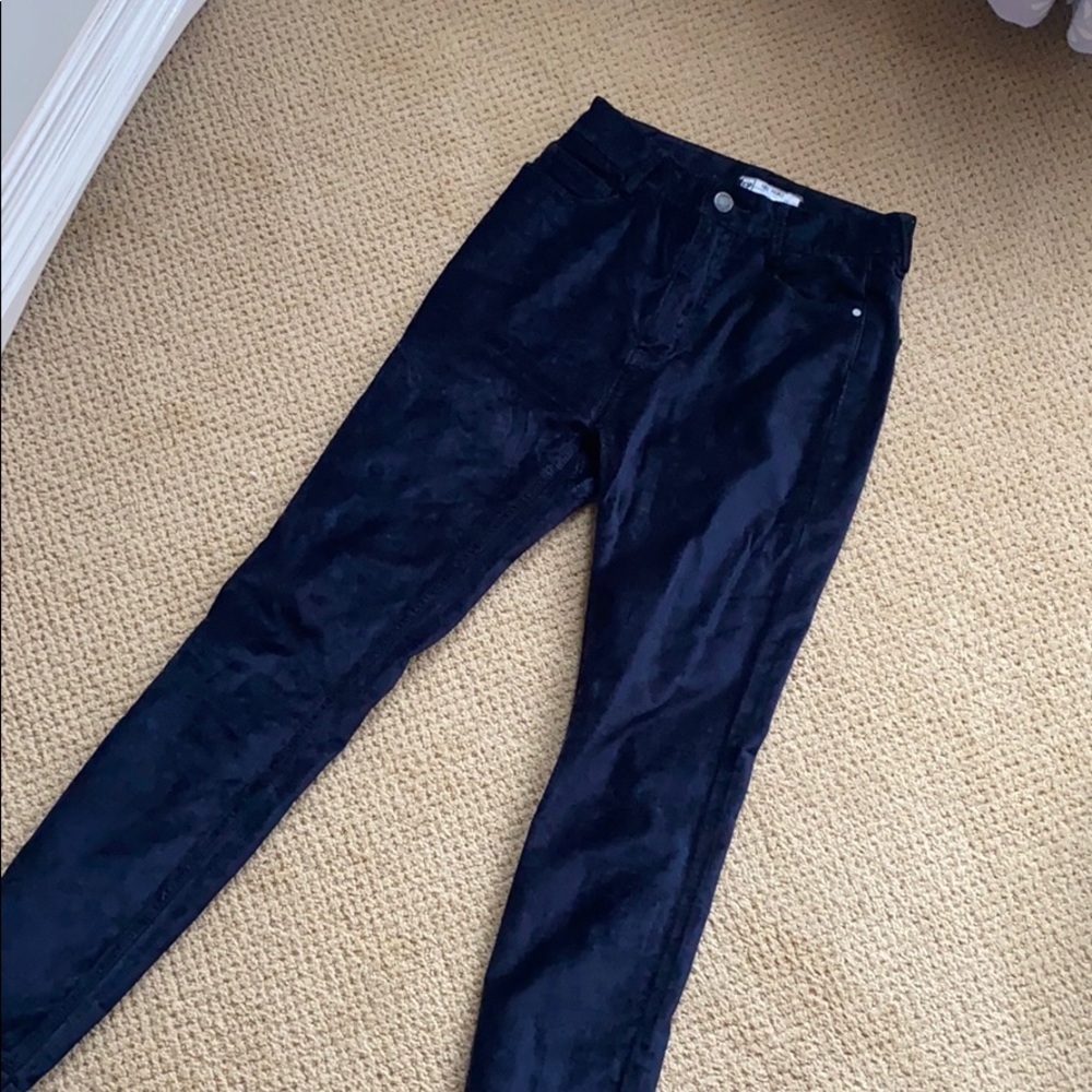 Free People Navy Velvet corduroy style pants